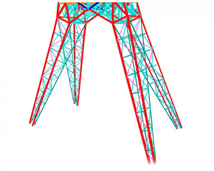 Diamonds analysis model of shaft trestle